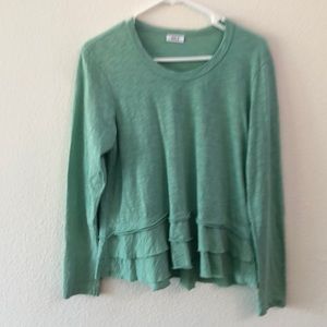 Wilt new seascape double tier mock hem l/s crew tee solid